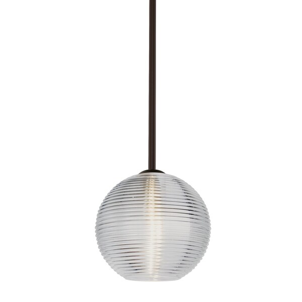 Besa Lighting Kristall 8 Cord Pendant, Clear, Bronze Finish, 1x9W LED 1TT-461600-LED-BR - main